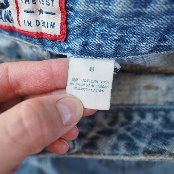 Y2K Vintage Lowโ Rise Cut Off Jean Shorts Bare Back Size 6 100% Cotton - Picture 9 of 9